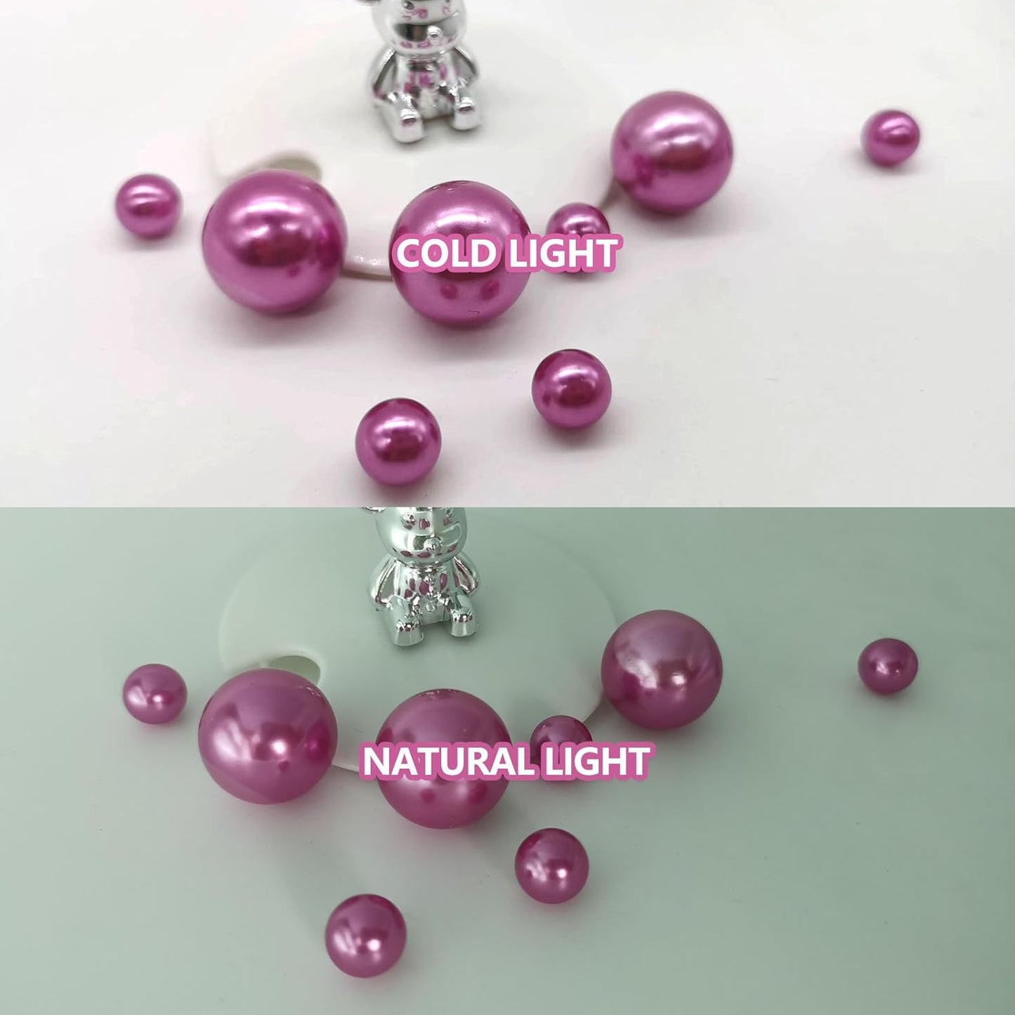 100PCS Dark Purple Faux Pearls Beads for Centerpiece Vases, Vase Filler Faux Pearls, No Holes Filler Beads for Party Anniversary Birthday Wedding Table Decor, 14/20/30mm