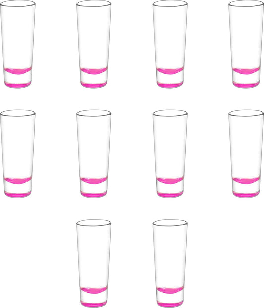 DISCOUNT PROMOS Cordial Shooter Shot Glasses 2 oz. Set of 10, Bulk Pack - Great for Birthdays, Parties, Indoor & Outdoor Events - Pink