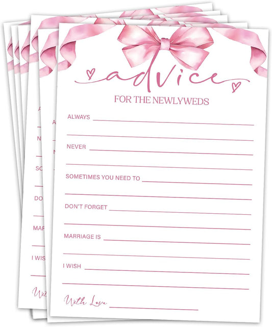 Advice Cards for Bridal Shower, Bridal Shower Games Engagement Party Wedding Game for Reception 30pcs - Wedding Advice Cards/HL 008