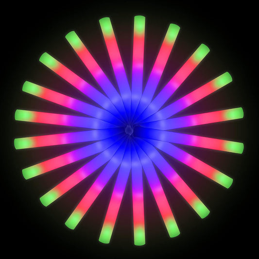 LifBetter 112 pcs Glow Foam Sticks, LED Glow Sticks 3 Modes Colorful Flashing, Foam Glow Sticks Bulk, Glow In The Dark Party Supplies for Weddings Parties Festivals Raves Concerts Sporting Events