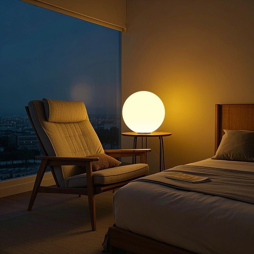 Globe Floor Lamp, 14-inch LED Ball Light with Remote,16 RGB Color Dimmable Rechargeable Nursery Globe Lamp, Waterproof Glowing Orb Light for Indoor Outdoor Lighting Decors