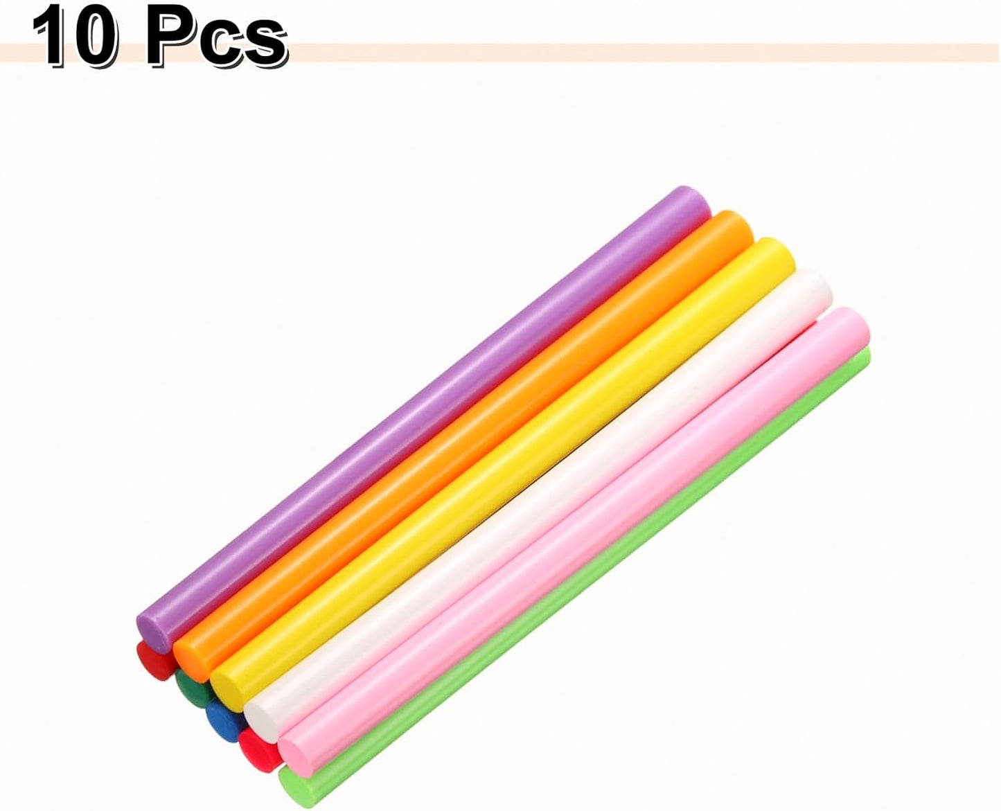 HARFINGTON 10pcs Hot Glue Sticks 0.43" Dia x 7.87" Long EVA Mini Hot Melt Adhesive Glue Stick for Hot Melt Gun Wood Plastic Glass Flowers Fabrics Foam, Multicolor