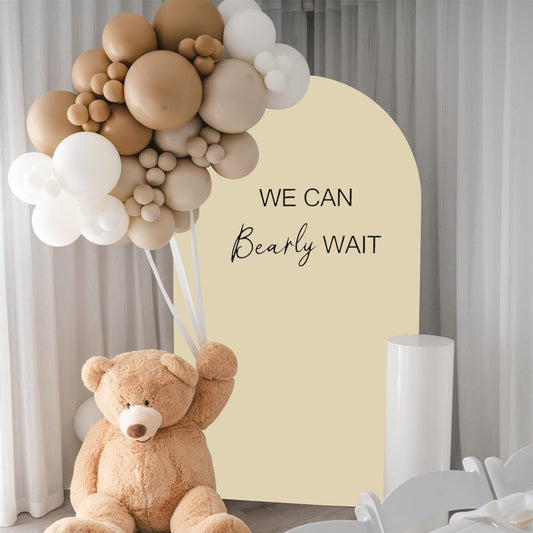 Beige Arch Cover 4ft Arch Backdrop Cover Spandex Fitted Wedding Arch Covers Round Top Arch Frame Cover Chiara Arch Cover Backdrop Fabric for Baby Shower Birthday Garden Party Celebration