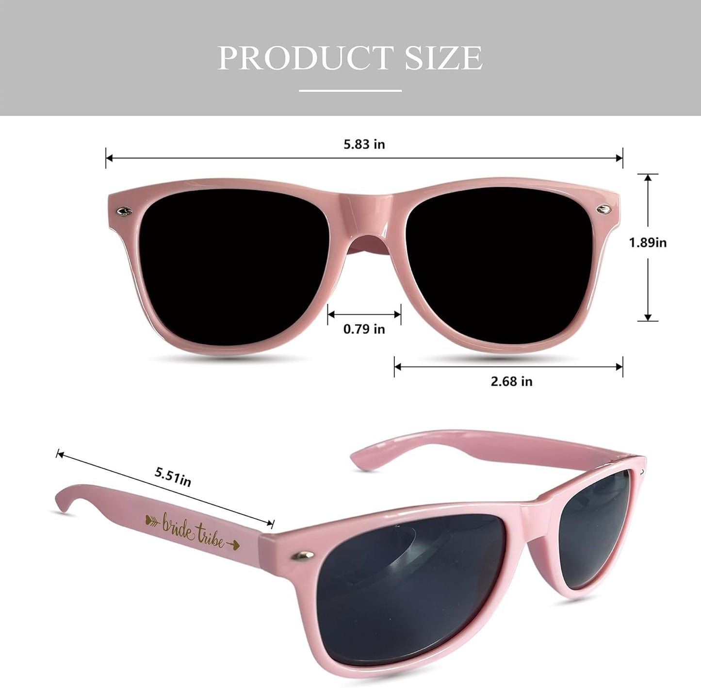 LADY&HOME 10 Pack Bachelorette Party Sunglasses Favors, Bridesmaid and Bride Tribe Sunglasses for Bridal Party, Bridal Shower(Pink)