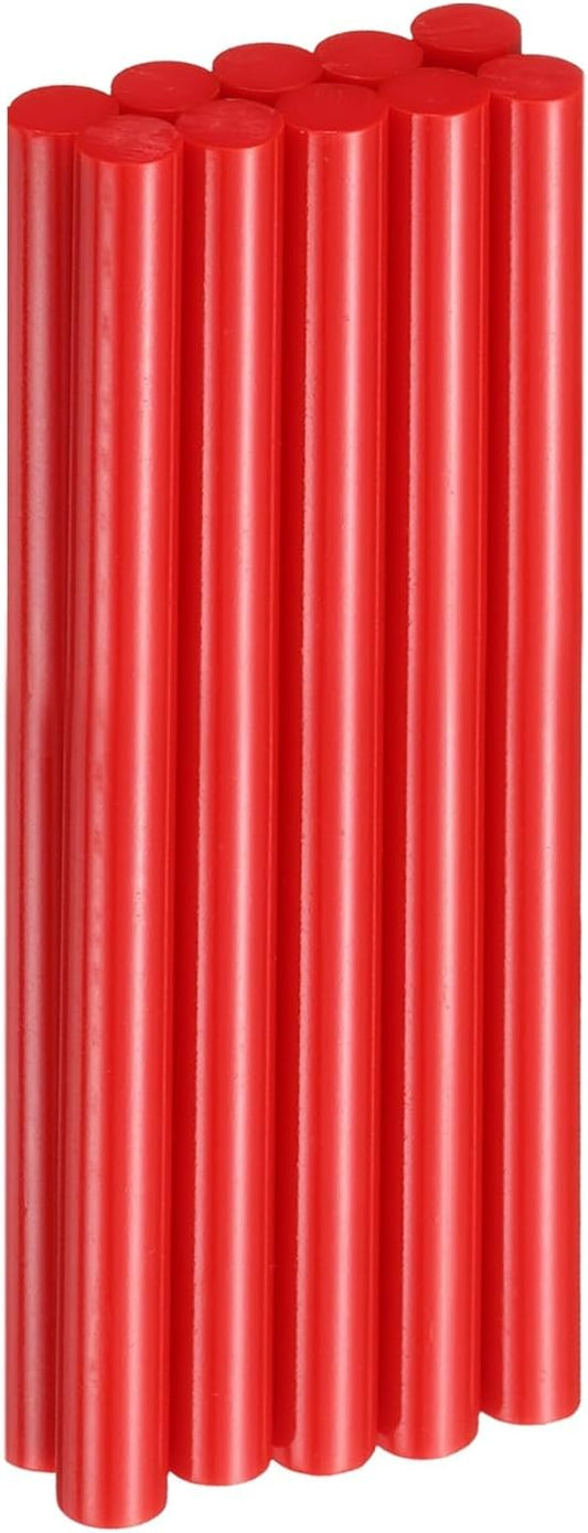 HARFINGTON 10pcs Hot Glue Sticks 0.43" Dia x 5.91" Long EVA Mini Hot Melt Adhesive Glue Stick for Hot Melt Gun Wood Plastic Glass Flowers Fabrics Foam, Red