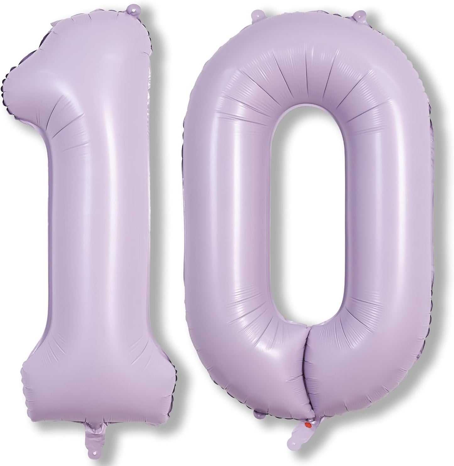 Number Balloons 10 Pastel Purple, 40 Inch Lavender Mylar Foil Number 1 & 0 Balloons for Girls 10th Birthday Balloons, Large Light Purple Helium 10 Balloons for Women 10th Anniversary Party Decorations