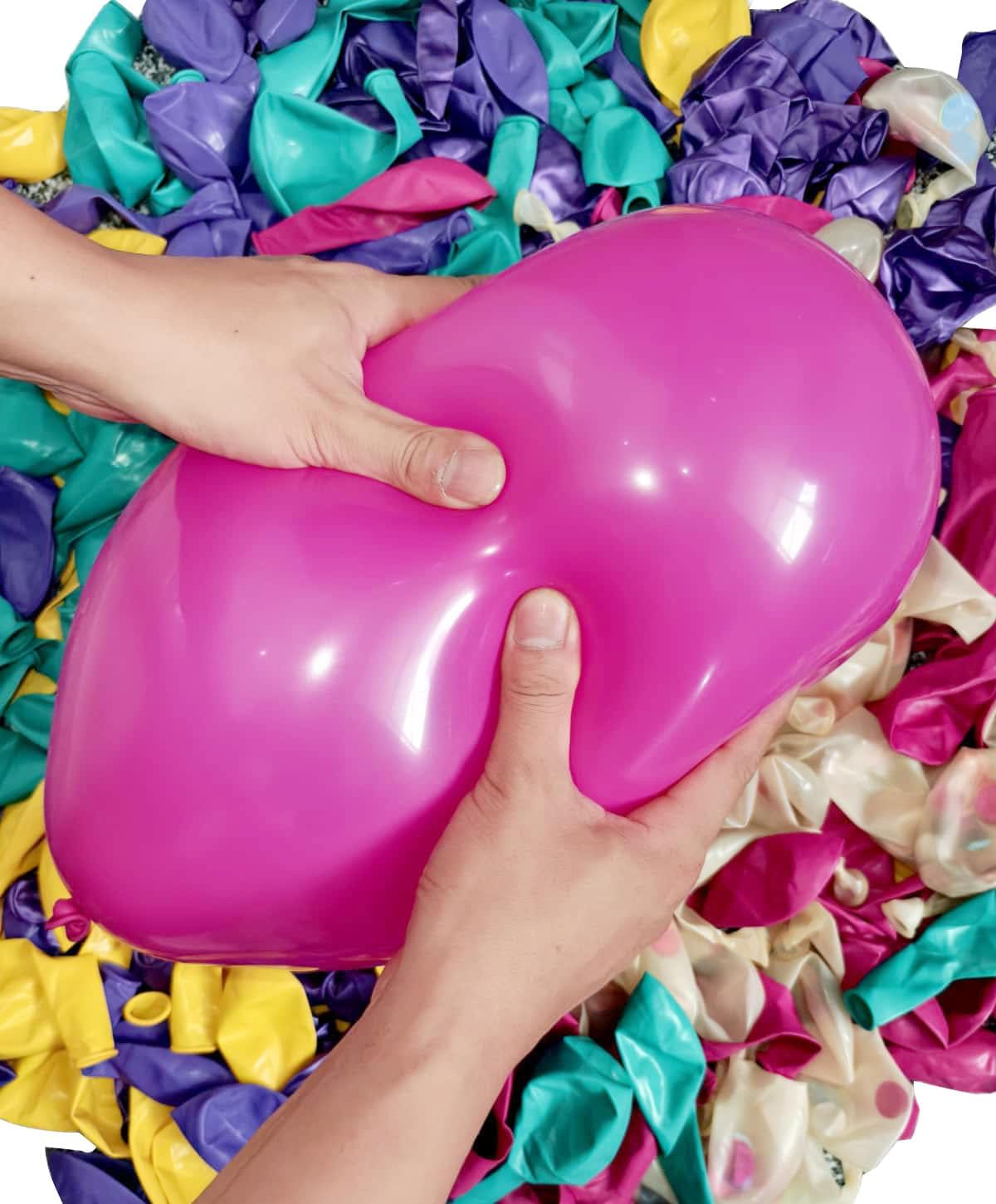 300 Pcs Mermaid Balloons Set, 12 Inches Purple Metallic Purple Teal Hot Pink Yellow Latex Balloons and Confetti Balloons for Birthday Mermaid thematic Party Decoration
