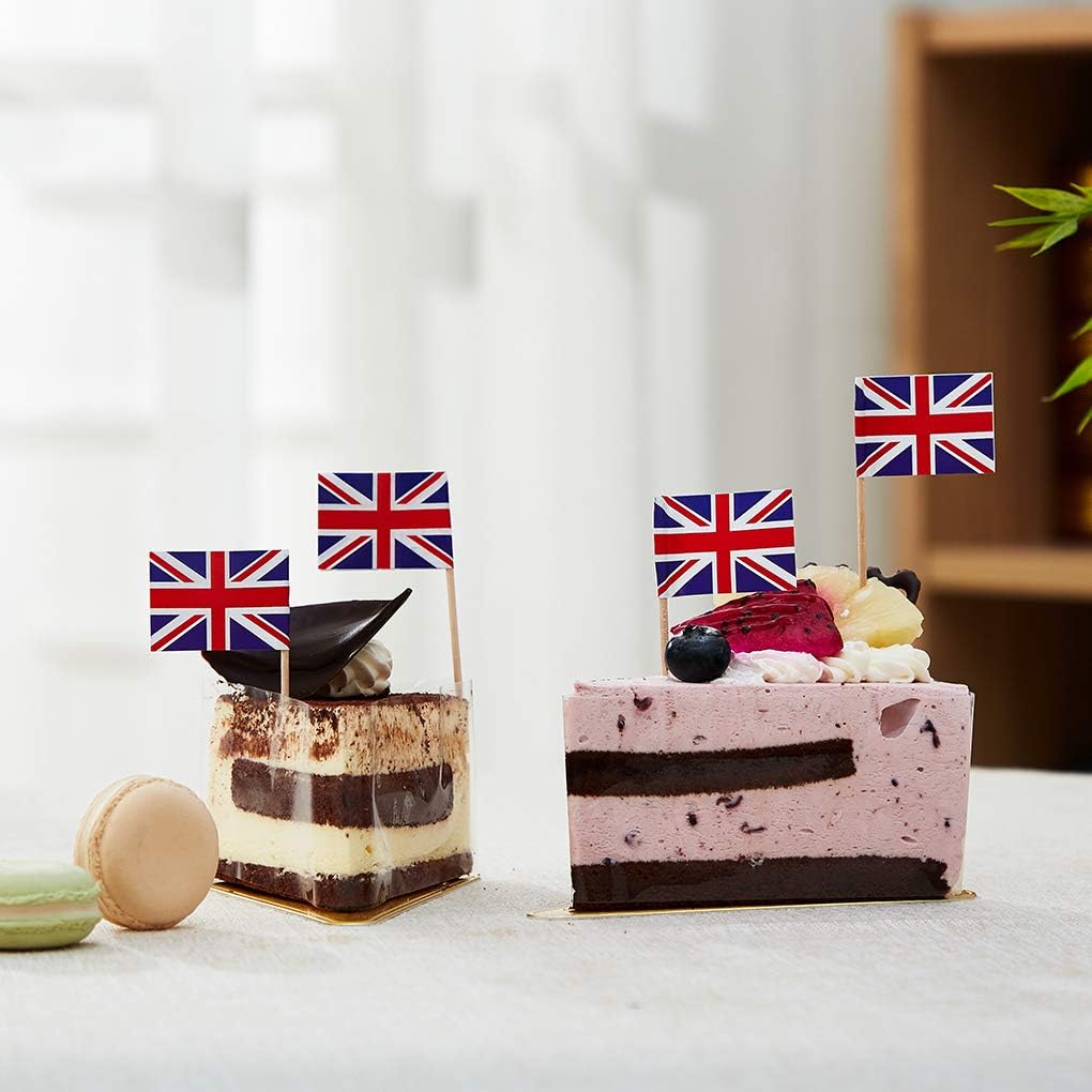 UK Flag British Flag, Small Mini British Toothpick Flags for Food, Cupcakes, Cocktails, Appetizers, Bar Party Decorations