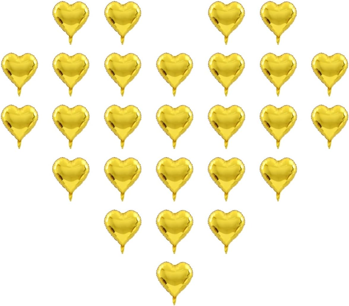50 Pcs Gold Heart Shaped Balloon Foil Balloon 5 inch Heart Balloon for Valentinge's day Wedding Decoration (gold)