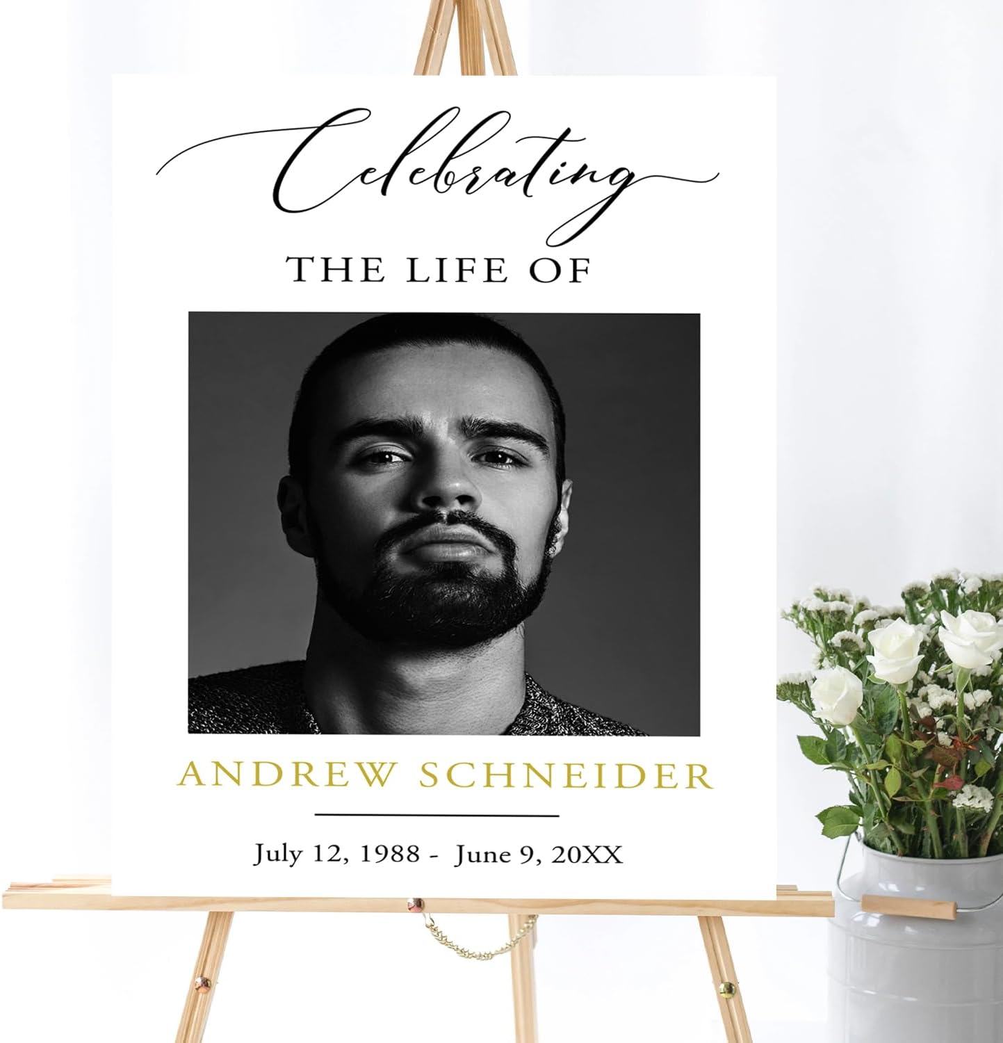 Funeral Welcome Sign, Obituary Template, Minimalist Funeral decor, Celebrating the Life Sign, Large Memory Board, Funeral Easel Welcome Sign, Funeral program, Simple Funeral Welcome Board