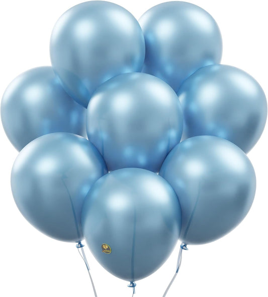 AFTERLOON® Biodegradable Balloons 24 pcs Pearlized Caribbean Blue 10 Inch, Pearlescent Thickened Extra Strong Natural Latex Helium Float, Colorful Bulk Color ballon Globos Para Decoration De Fiestas
