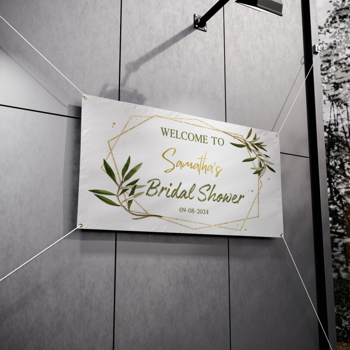 Personalized Bridal Shower Banner, 12x24 Inches, Vinyl, Wall Mount, Occasion Theme, Fade Resistant, Waterproof, Lightweight