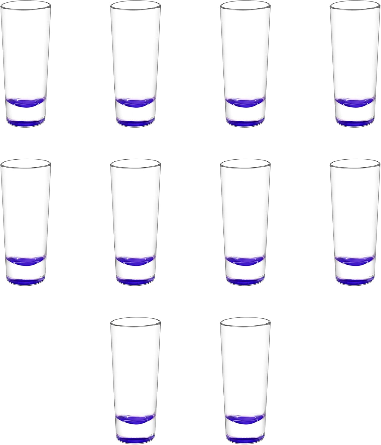 DISCOUNT PROMOS Cordial Shooter Shot Glasses 2 oz. Set of 10, Bulk Pack - Great for Birthdays, Parties, Indoor & Outdoor Events - Purple
