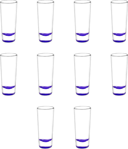DISCOUNT PROMOS Cordial Shooter Shot Glasses 2 oz. Set of 10, Bulk Pack - Great for Birthdays, Parties, Indoor & Outdoor Events - Purple