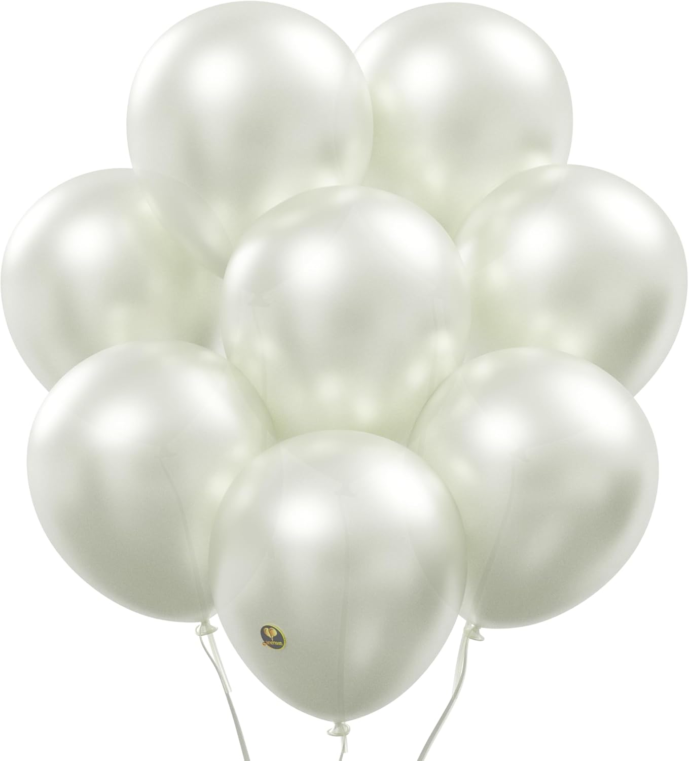 AFTERLOON® Biodegradable Balloons 50 pcs Pearlized White 10 Inch Pearl Color, Pearlescent Thickened Extra Strong Latex Helium Float, for Baby Shower Gender Reveal Wedding Birthday Party Decorations