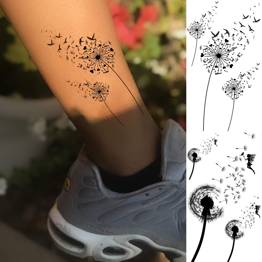 13 Sheets Beautiful Dandelion Temporary Tattoos For Women Realistic Flying Dandelion Birds Butterfly Fake Tattoos Flowers For Girls Kids Hand Wrist Neck Decoration Temp Tatoos Temporary Sticker