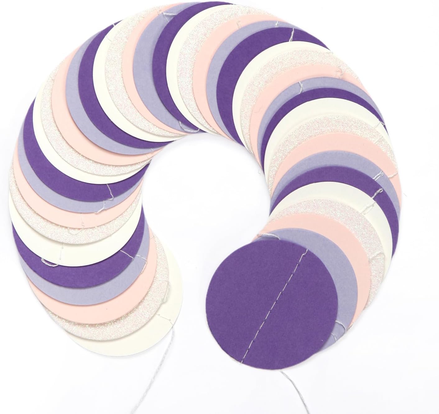 Purple-White Pink Birthday Party-Decorations Streamers - 52FT Girl Women Hanging Paper Garland Banner,Baby Bridal Shower Engagement Wedding Anniversary Bachelorette Backdrop Decor Hugtmr