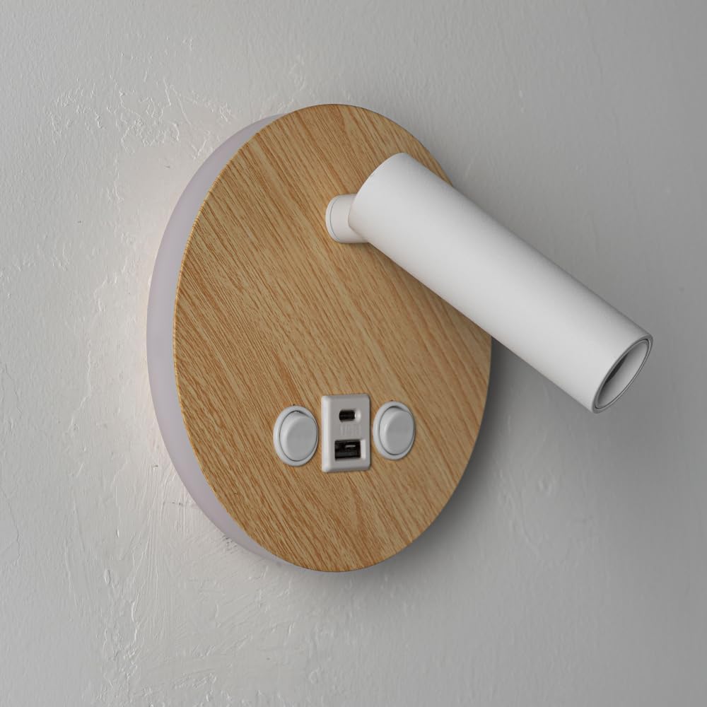 2-Light led Wall Sconces for Bedroom, Wall lamp for Living Room, Wall Light fixtures(Wood Grain)