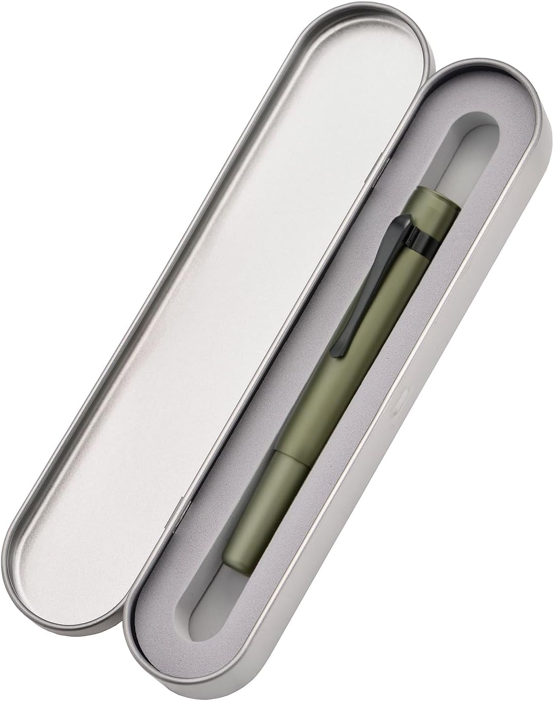 Hongdian M2 Black Forest Mini Fountain Pen, Extra Fine Soft Nib & Sleek Shape Aluminium Short Pocket Travel Pen (Army Green)