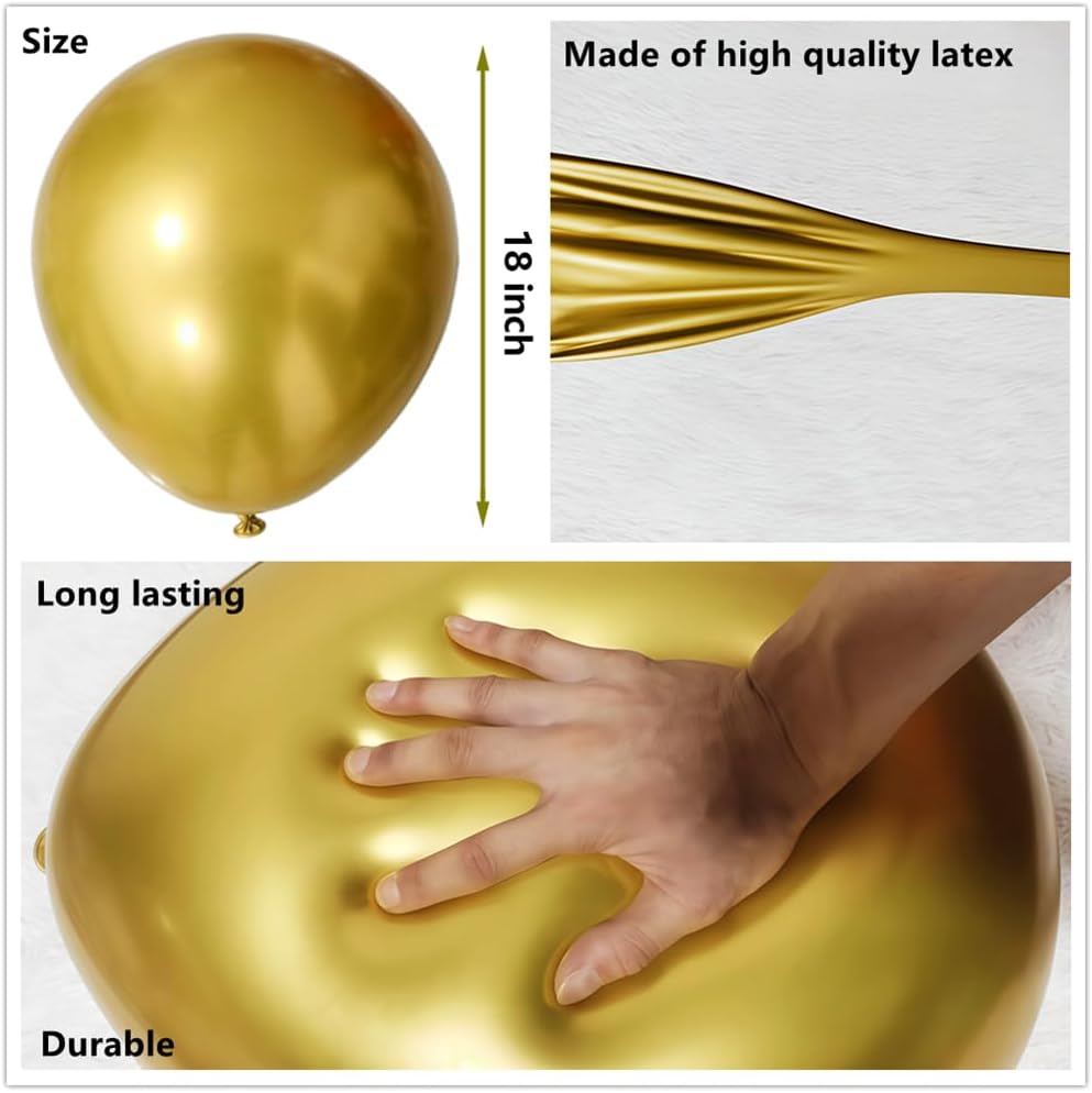 35 Pack Metallic Balloons 18 Inch Chrome Shiny Assorted Colors Latex Rainbow 7 Kinds Color Large Balloon for Birthday Wedding Bridal Baby Shower Supplies Party Decorations