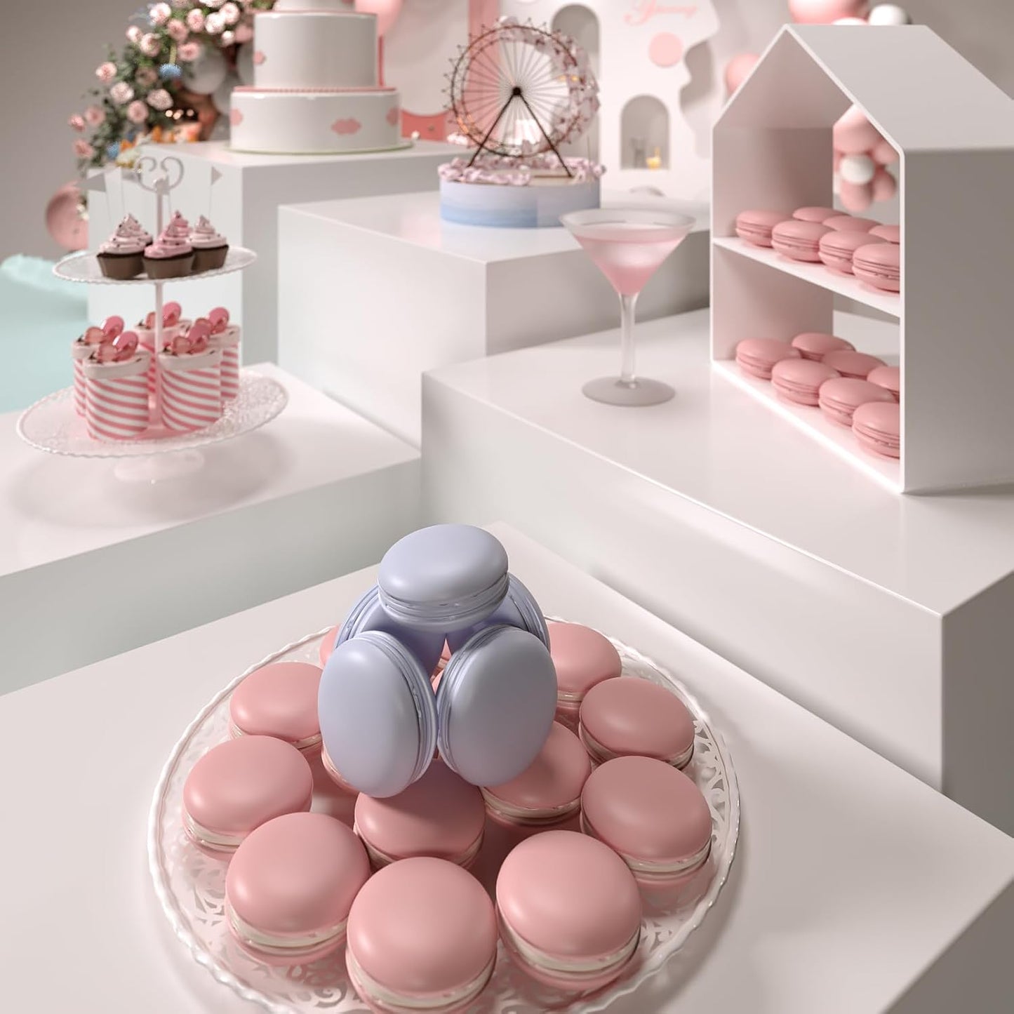 PecMuikee Buffet Risers, Food Risers for Buffet Table, Display Stand Shelf for Catering Dessert Collectibles Jewelry Figures Show, Acrylic Cube Display Nesting Risers with Hollow Bottoms 6PCS 8"9"10"