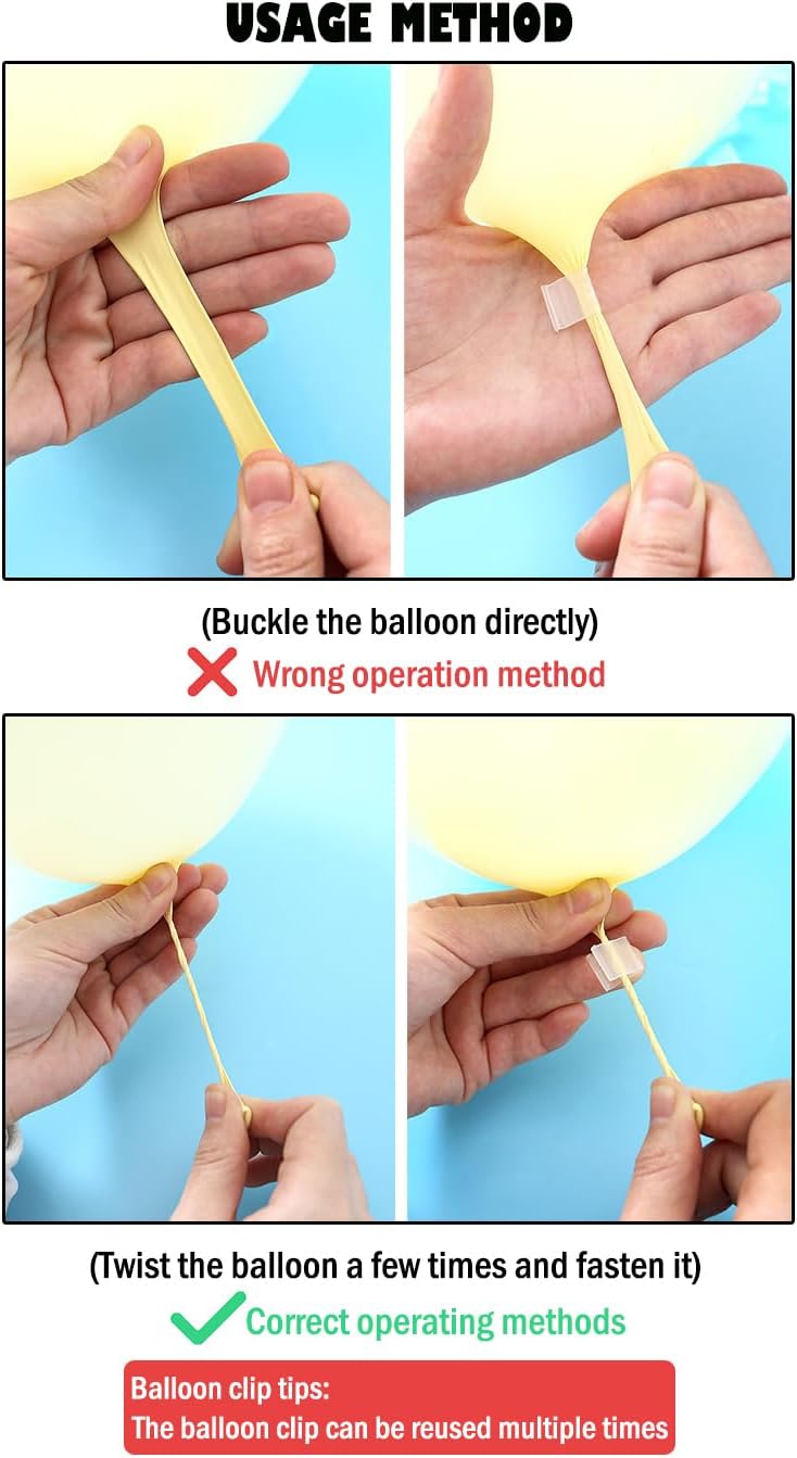 AKOAK 100 Pcs Useful "V" Shaped Balloon Seal Clip Transparent Balloon Button Birthday/Christmas/Wedding Party Decoration Accessories