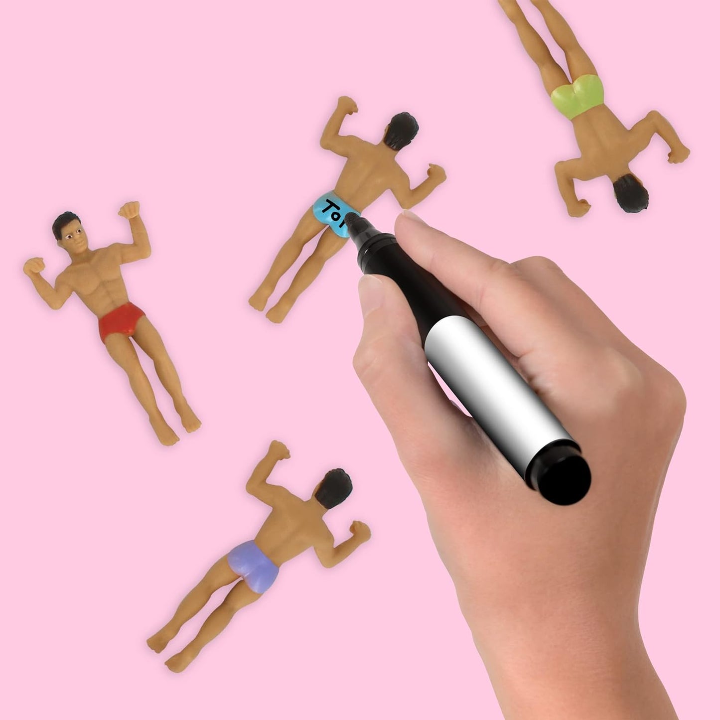 NPW Drinking Buddies Party Edition Drink Markers, Customizable Wine Glass Charms includes Fine Tip Pen- Bachelorette, Girls' Nights, Family Get Together & More, Novelty Gifts (12 Count)