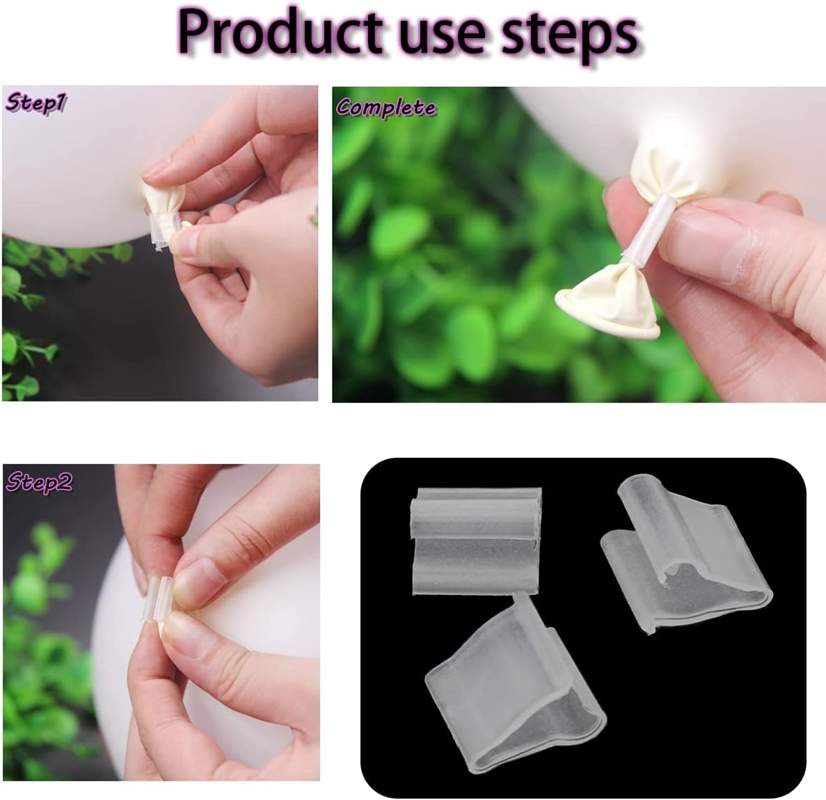 AYLIFU Transparent Balloon Clip - V-shaped, Wedding & Party, 150 Pieces