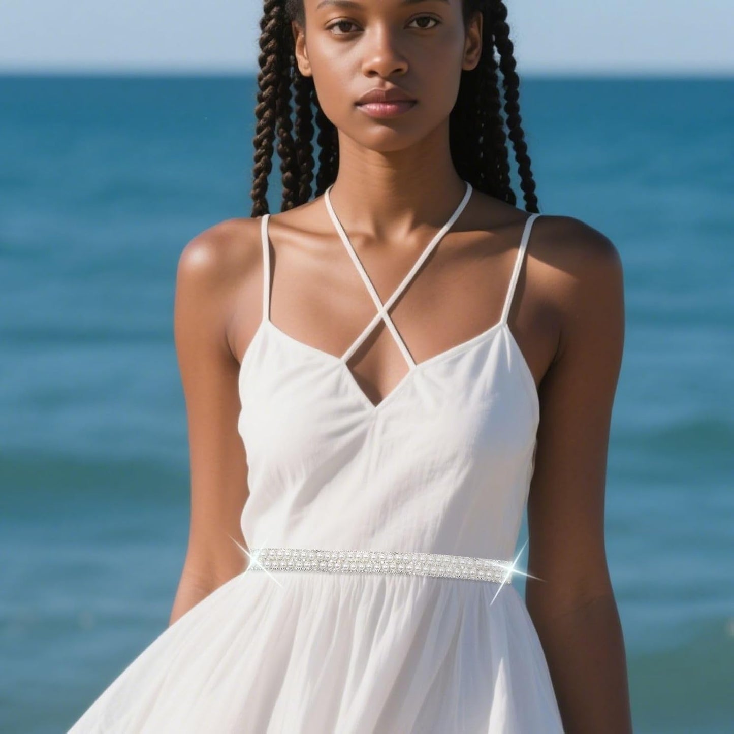 PEARLY JUN 1 Yard Pearl Rhinestone Trim Chain Silver Crystal Fringe Diamond Applique Ribbon String Tassel Strip for Sewing Wedding Dress Crafting Crafts Flower Embellishments