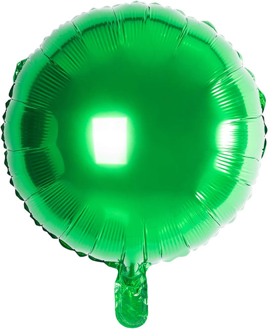 18" Green Round Shaped Foil Balloons Mylar Helium Balloons for Birthday Party Wedding Baby Shower Decorations, Pack of 20