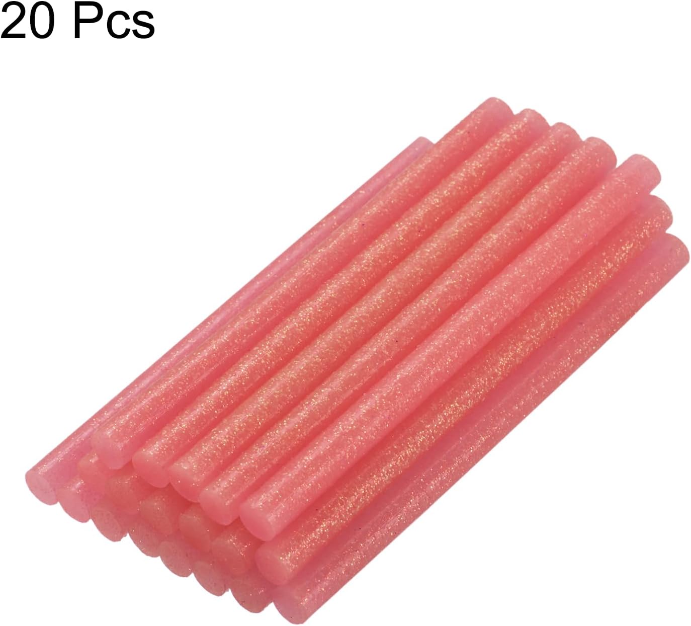 uxcell 20pcs Hot Glue Sticks for Glue Gun 11mm/0.43-inch x 8-inch Mini Hot Melt Adhesive Glue Stick Glitter Light Red