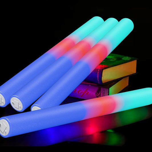 15 Pcs Foam Glow Sticks Bulk, LED Light Up Foam Sticks, Glow in the Dark Party Supplies for Adults, 3 Flash Modes, for Wedding Halloween Birthday Christmas Rave Party Favors