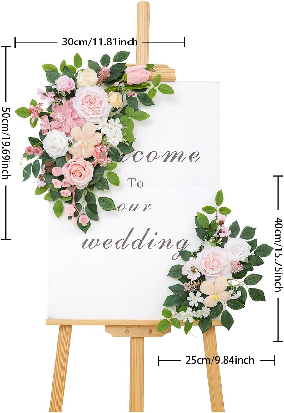 Pack of 2 Faux Flowers,Wedding Arch Flowers,Wisteria Hanging Flowers,Flower Garland Be Suited to Aisle Decorations for Wedding Ceremony(New Pink)