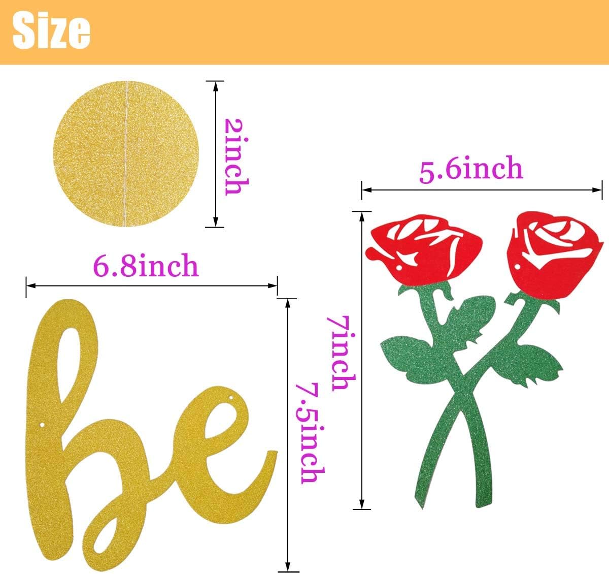 Be Our Guest Gold Sign Banner - Reception Banner for Beauty And The Beast Party, Bridal Shower, Wedding, Engagement, Bachelorette, Baby Shower, Birthday, Housewarming Decorations