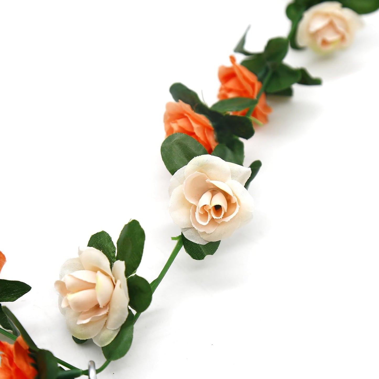 12 PCS 98.4 FT Artificial Flower Garland Rose Garland for Wedding Room Decor(12, Pink and White)