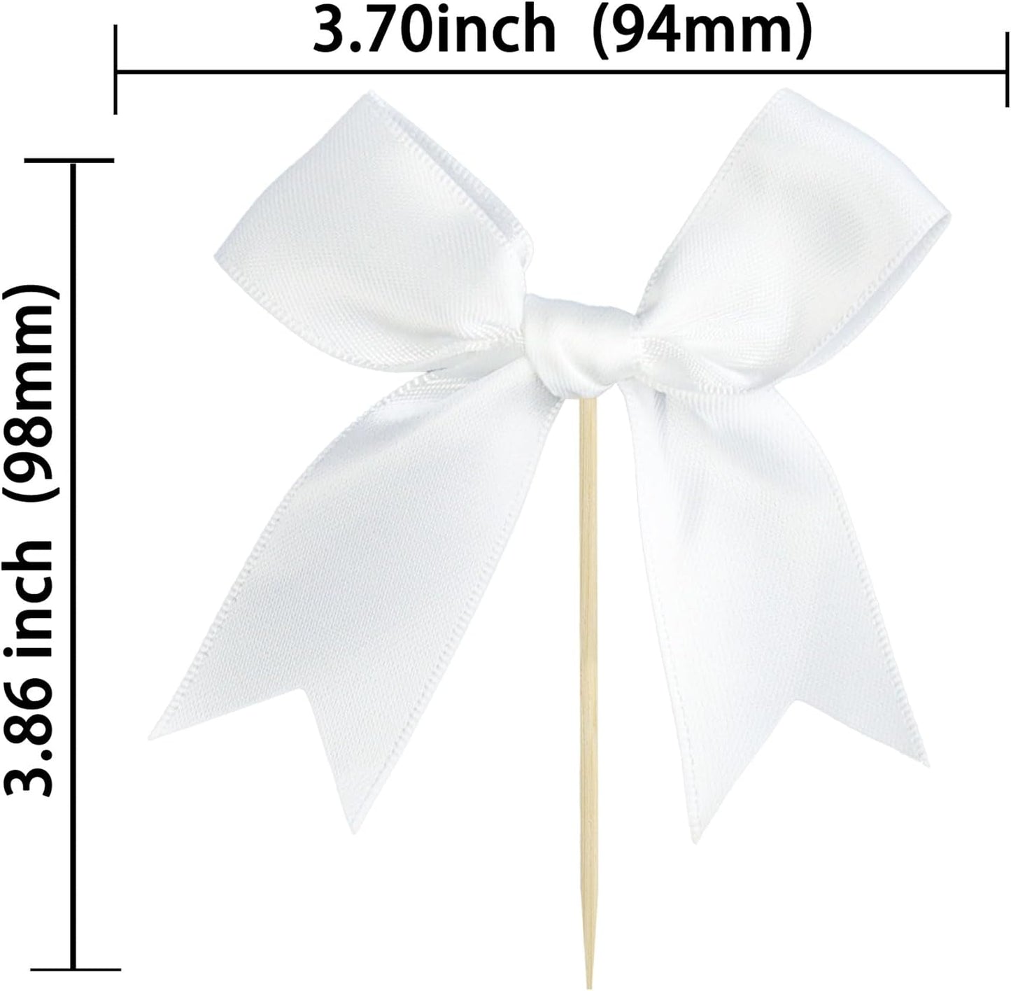 Gyufise 24Pcs Bow Cupcake Toppers Coquette Bow Girls Birthday Cake Decorations Bowknot Cake Toppers Bowknot Cupcake Picks for Baby Shower Birthday Wedding Bridal Engagement Party Supplies White