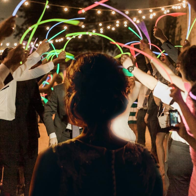 Glow Fever Glow Sticks Bulk 100ct 22'' Glow Necklaces with Connectors, Neon Light Sticks for Party Festivals Raves Concert Birthday Wedding, Tri-color