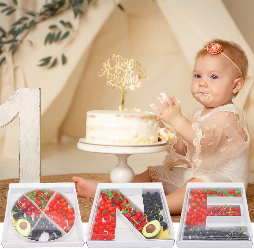 12" Fillable Cardboard Letter Charcuterie Gift Cupcake Box With Cover Sweets Packaging (O)