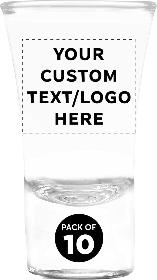 Custom 2 oz. Lord Shooter Etched Shot Glasses, 10 pack, Personalized Text, Logo, 21st Birthday Party, Lounge Glassware, Clear