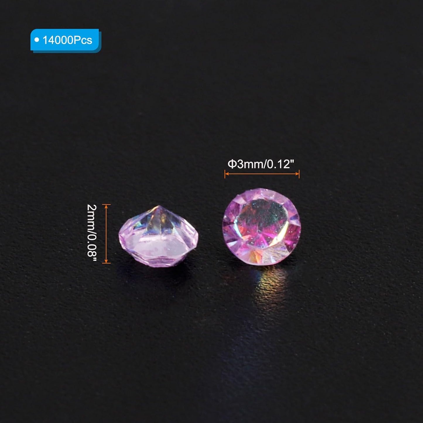PATIKIL 14000Pcs Wedding Table Scatter Confetti Crystals 3mm Acrylic Diamonds Vase Fillers Gems for Table Centerpiece Decorations Bridal Shower Party, Light Purple AB