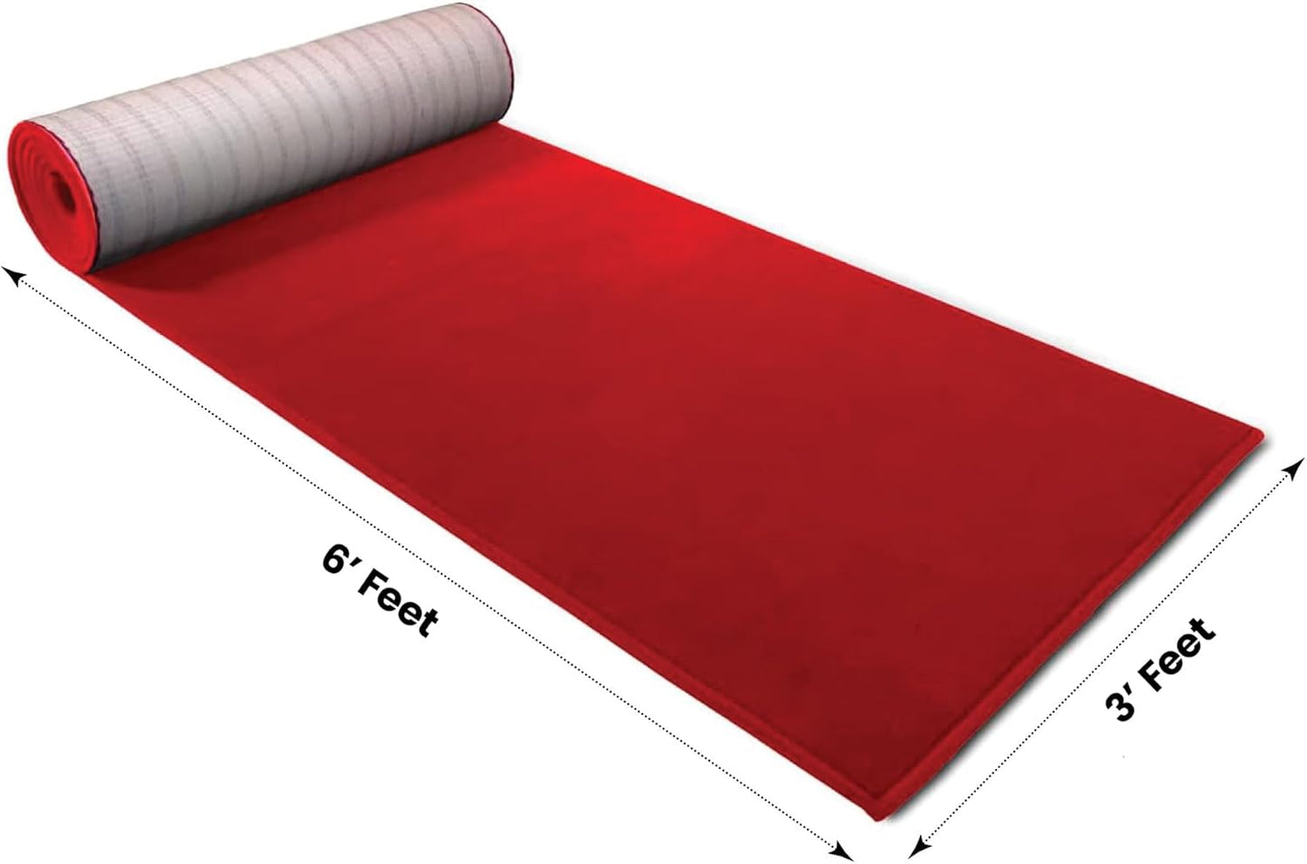 BannerBuzz Hollywood Red Carpet Aisle Non Slip Runner Runway Floor Rug for Step Repeat Backdrop Outdoor Indoor Wedding Christmas Event Birthday Movie Business Office Party Decoration (3' W X 6' H)