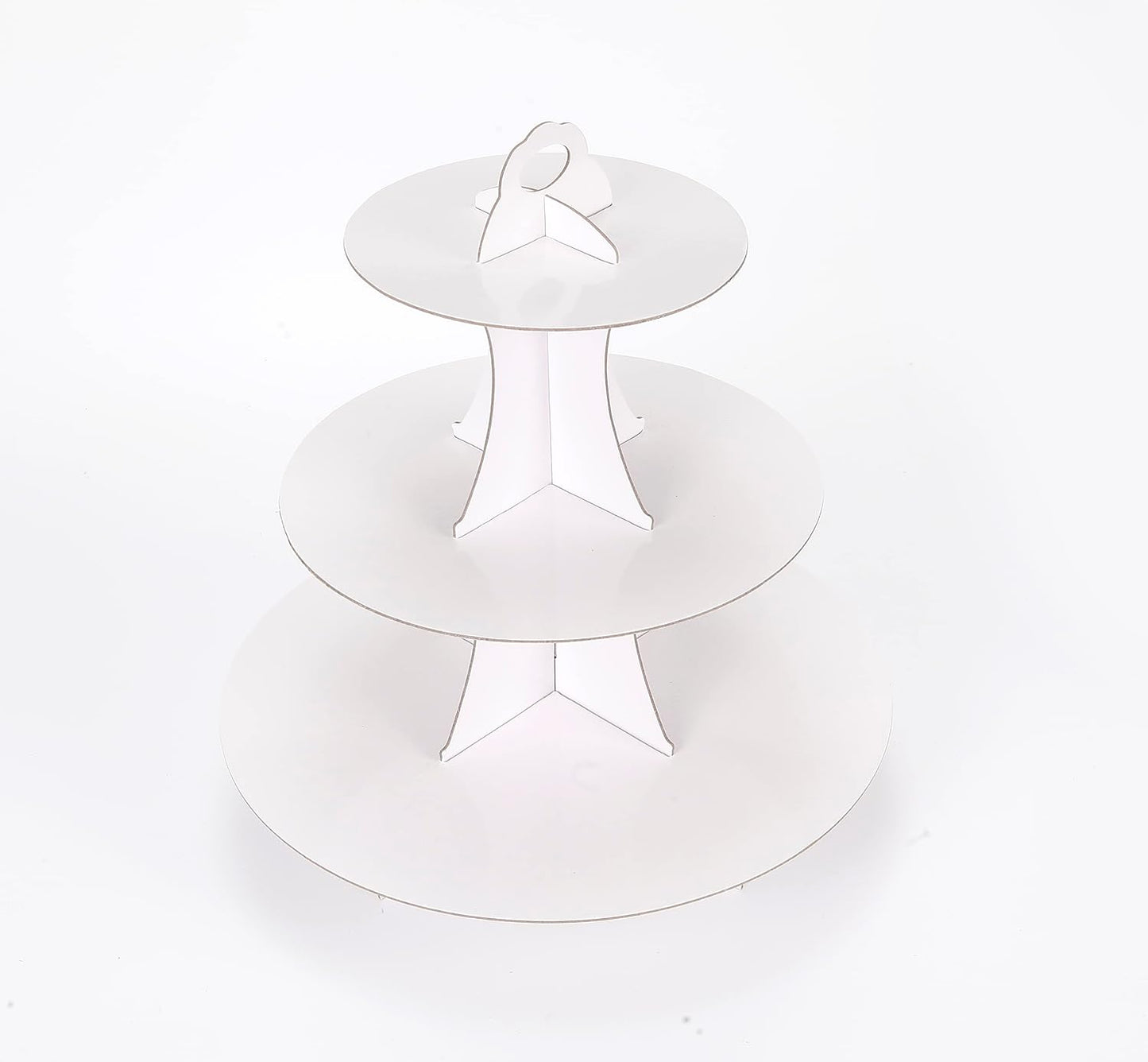 2Pcs 3-Tier Cupcake Stand, Cake Stand holder, Tiered DIY Cupcake Stand Tower for Dessert Table Displays, Birthday Theme Party Favors Decoration, Floral Tea Party, 12" W x 12.8" H, White