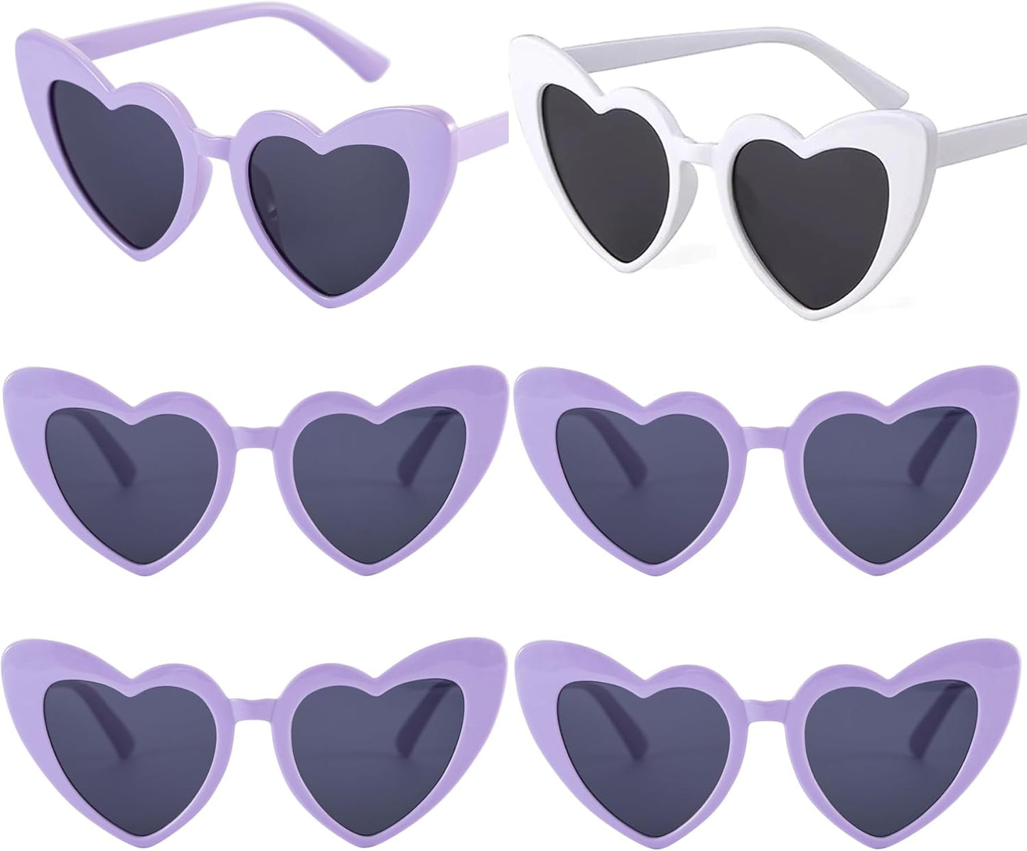 Bachelorette Party Favor Sunglasses 6 Pack,Retro Cat Eye Heart Sunglasses for Women,Bridesmaid Proposal Gifts