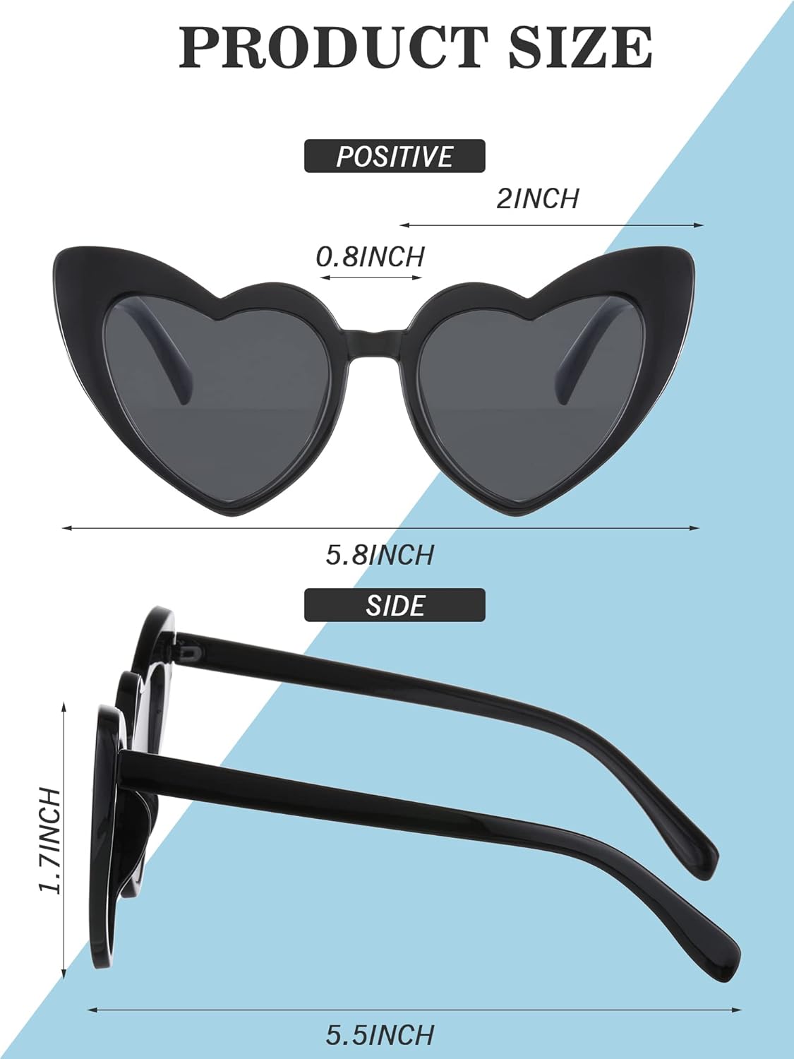 Flutesan 20 Pairs Retro Heart Sunglasses Vintage Cat Eye Heart Glasses Women Bachelorette Bride Sunglasses Bulk