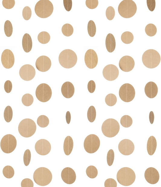 WEVEN Kraft Paper Garlands Circle String Decorations Party Streamers Backdrop, 20 Feet
