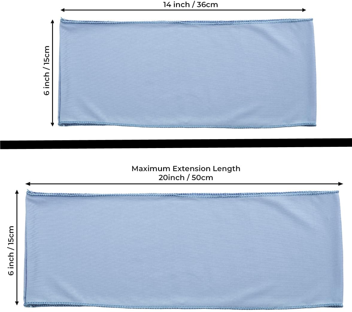 MDS Pack of 200 Spandex Chair Sashes Bows Elastic Stretch Dining Chair Bands Ties Without Slider Buckle Universal fits for Wedding Baby Shower Birthday Party Banquet Event Decoration - Baby Blue