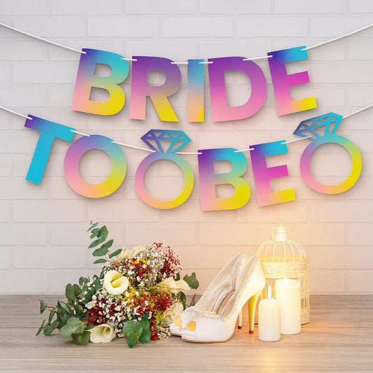 KatchOn, Iridescent Bride To Be Banner Purple - 10 Feet, No DIY | Bride To Be Rainbow Banner, Bachelorette Party Decorations | Bachelorette Sign, bride Bachelorette Decorations | Bridal Party Decoration