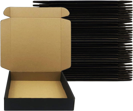 24 Pack 10 x 10x 2 Inches Shipping Boxes，Black 3 Layers Corrugated Cardboard Box, Mailer Boxes for Packaging Small Business Mailing Gifts Digest Giving Products Wrap Boxes (10''x10''x2'')