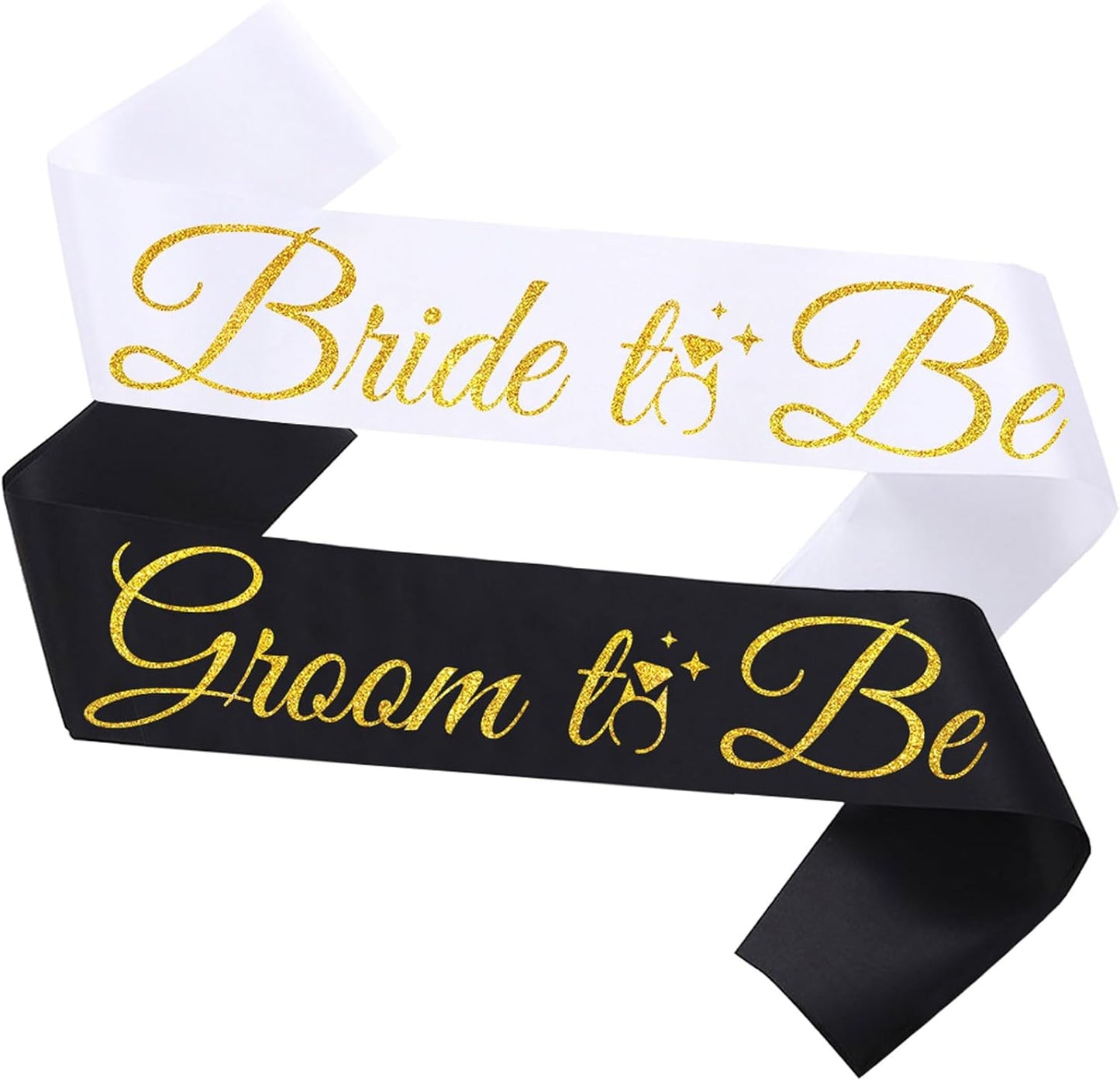 Bride Sash Bachelorette Party Bride and Groom to Be Sash for Bridal Shower Wedding Hen Party Decorations Engagement Gifts,White Gold