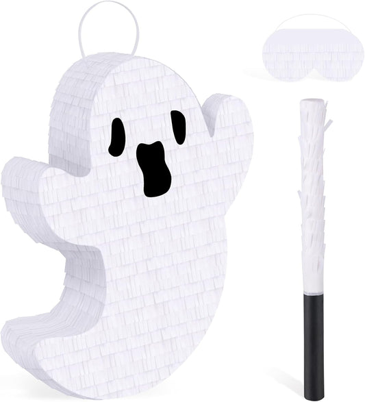 Ghost Pinata Halloween Pinata with Stick and Blindfold Holidays Decorations for Halloween Party Supplies Kids Birthday Game Parties Ghost Themed Fillable